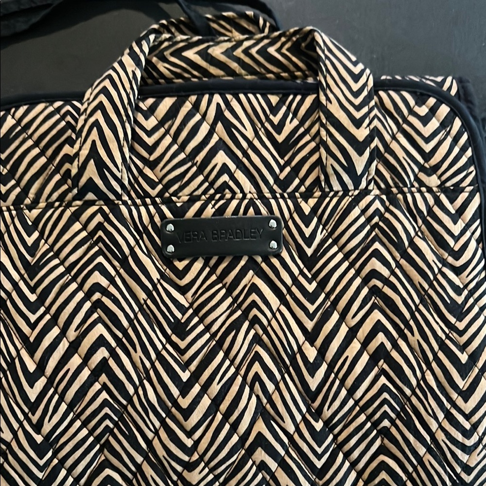 Vera Bradley Black Hanging Travel Toiletry Cosmetic Bag
